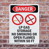 LP Gas Storage No Smoking Open Flames 50 Ft