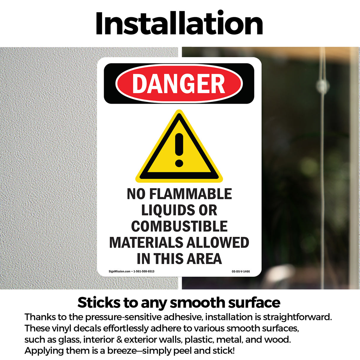 No Flammable Liquids Combustible Materials