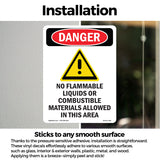 No Flammable Liquids Combustible Materials