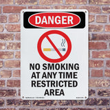 No Smoking At Any Time Restricted Area