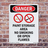 Paint Storage Area No Smoking Or Open Flames