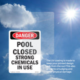 Pool Closed Strong Chemicals In Use