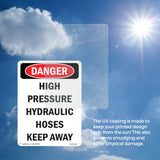 High Pressure Hydraulic Hoses Keep Away