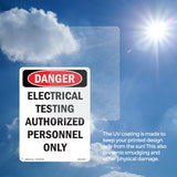 Electrical Testing Authorized Persons Only