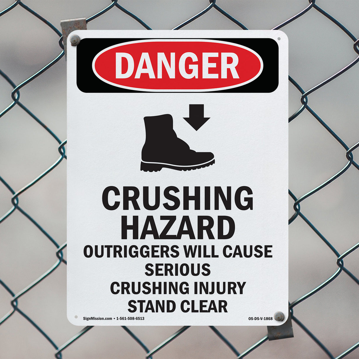 Crushing Hazard Outriggers Stand Clear