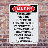 Automatic Standby Generator Located On This