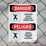 Confined Space Enter By Permit Only Spanish