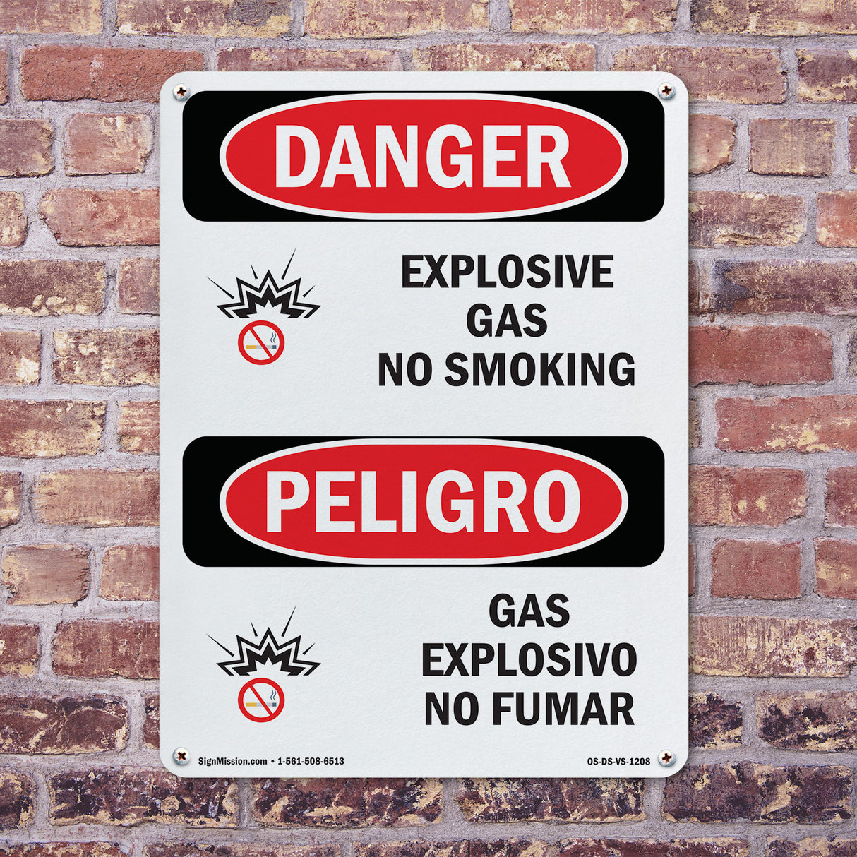 Explosive Gas No Smoking Spanish