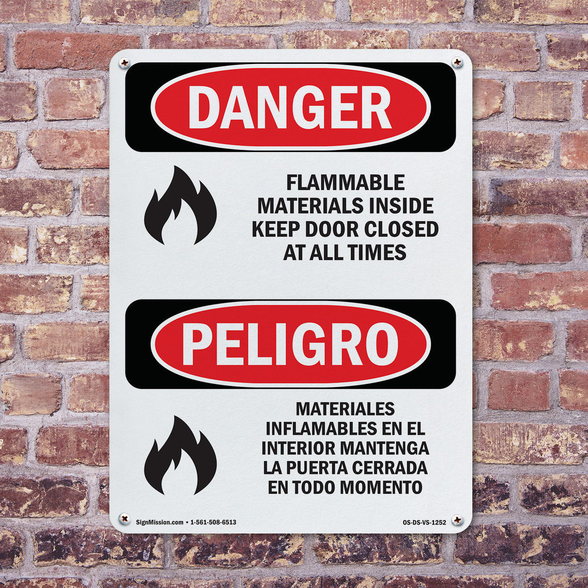 Flammable Materials Door Closed All Times