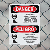 Hard Hats Safety Glasses Shoes Required