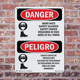 Hard Hats Safety Glasses Shoes Required