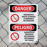 Hazardous Waste Storage Flammable No Smoking