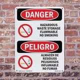 Hazardous Waste Storage Flammable No Smoking