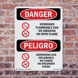 Hydrogen Flammable Gas No Smoking Open Flame