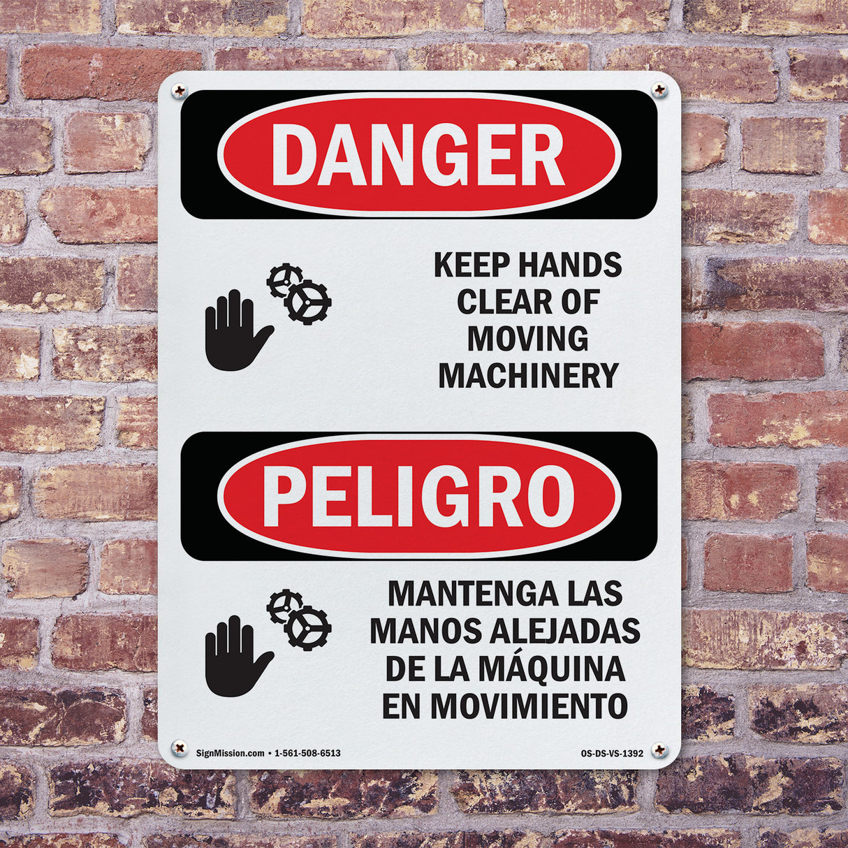 Keep Hands Clear Of Moving Machinery