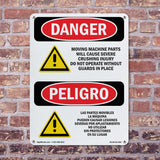 Moving Machine Parts Will Cause Crushing