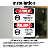 Safety Glasses Must Be Worn At All Times