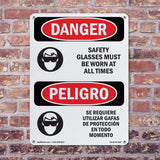 Safety Glasses Must Be Worn At All Times
