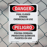 Pool Closed Strong Chemicals In Use