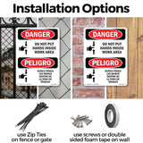 Do Not Put Hands Inside Work Area