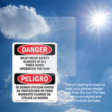 Wear Safety Glasses When Operating
