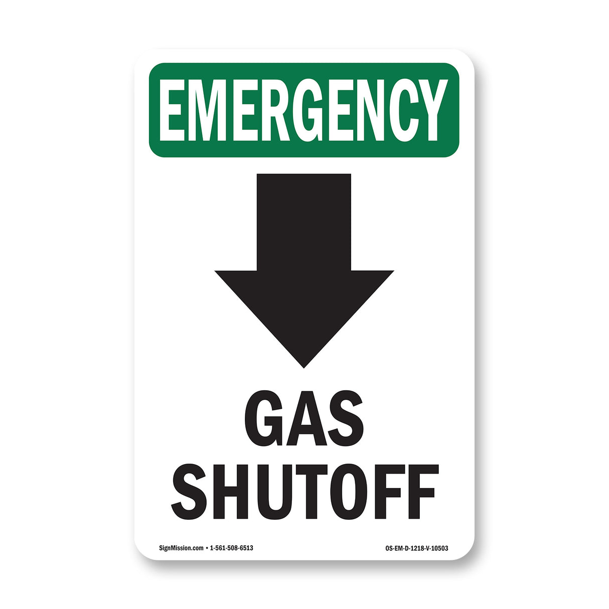 Gas Shutoff [Down Arrow] With Symbol