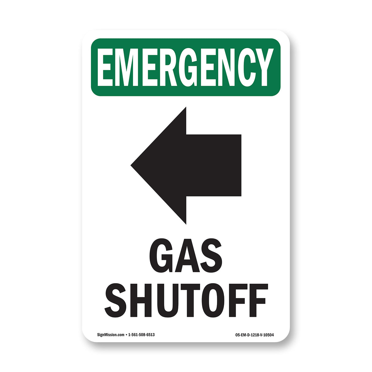 Gas Shutoff [Left Arrow] With Symbol