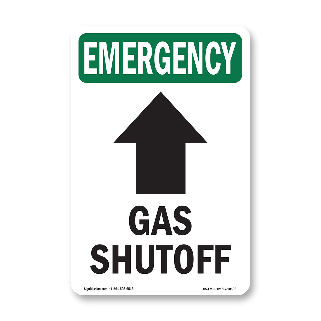 Gas Shutoff [Up Arrow] With Symbol