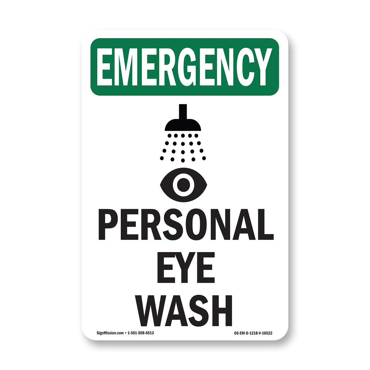 Personal Eyewash Station Inside With Symbol