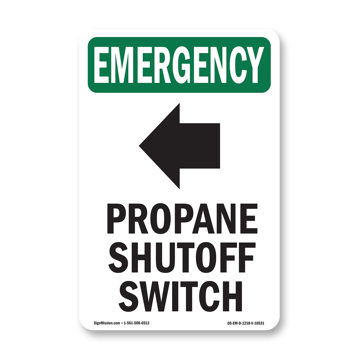 Propane Shutoff Switch [Left Arrow] With Symbol