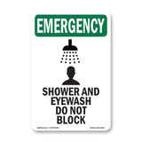 Shower And Eyewash Do Not Block With Symbol