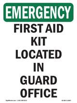 First Aid Kit Located In Guard Office