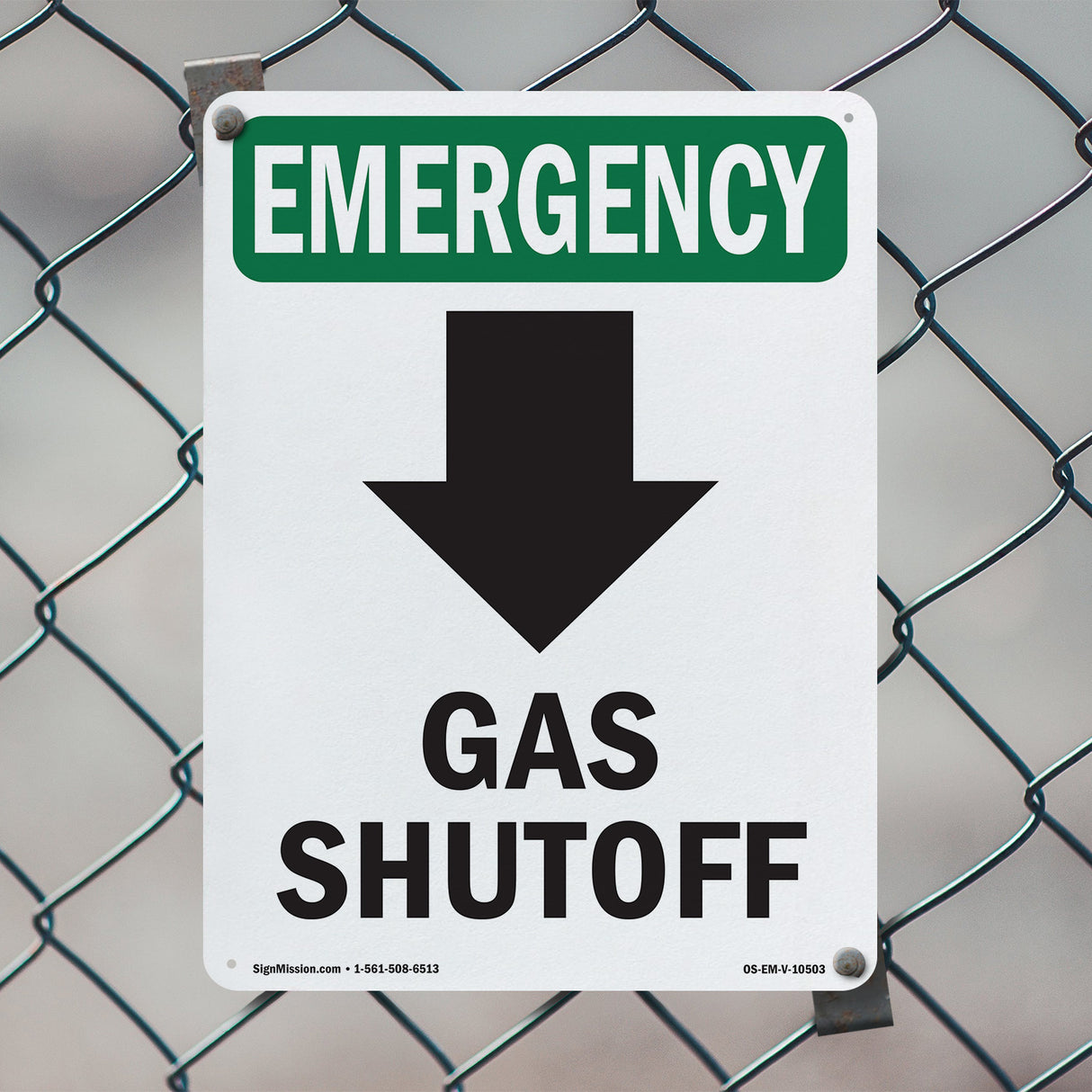 Gas Shutoff [Down Arrow] With Symbol