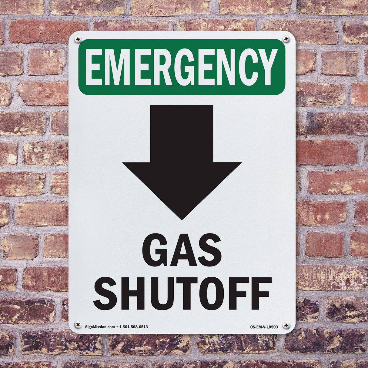 Gas Shutoff [Down Arrow] With Symbol