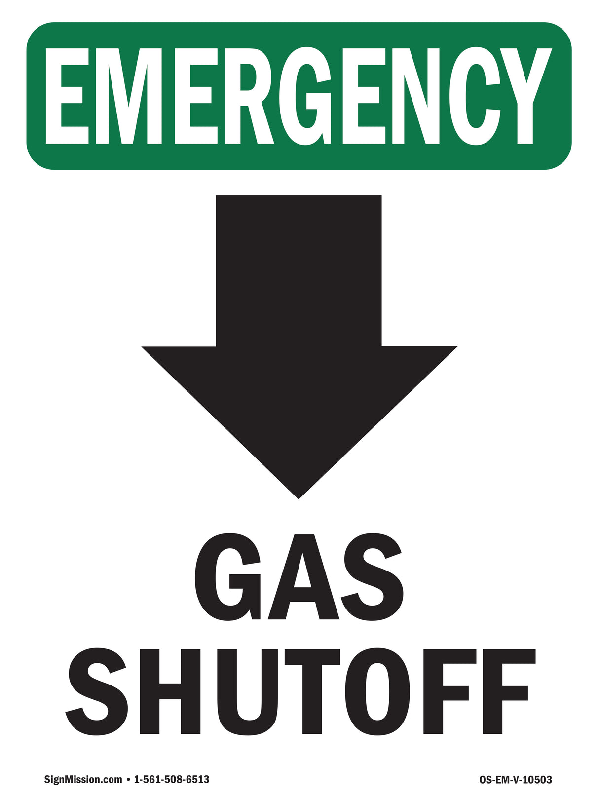Gas Shutoff [Down Arrow] With Symbol