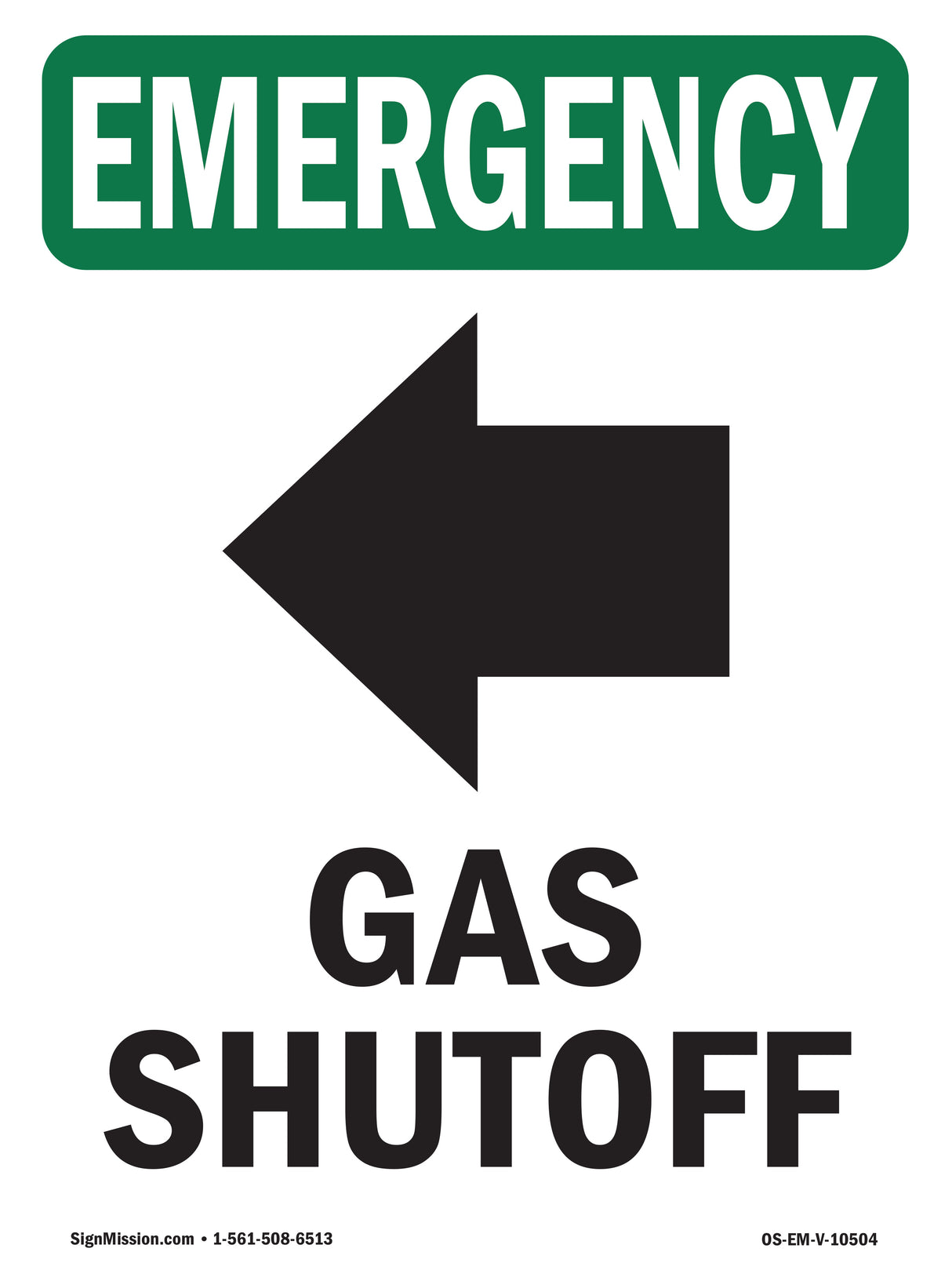 Gas Shutoff [Left Arrow] With Symbol