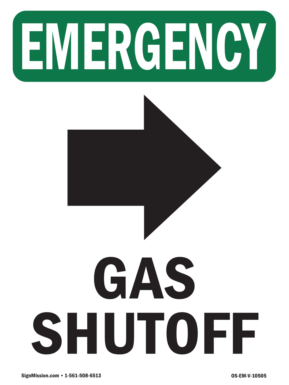 Gas Shutoff [Right Arrow] With Symbol