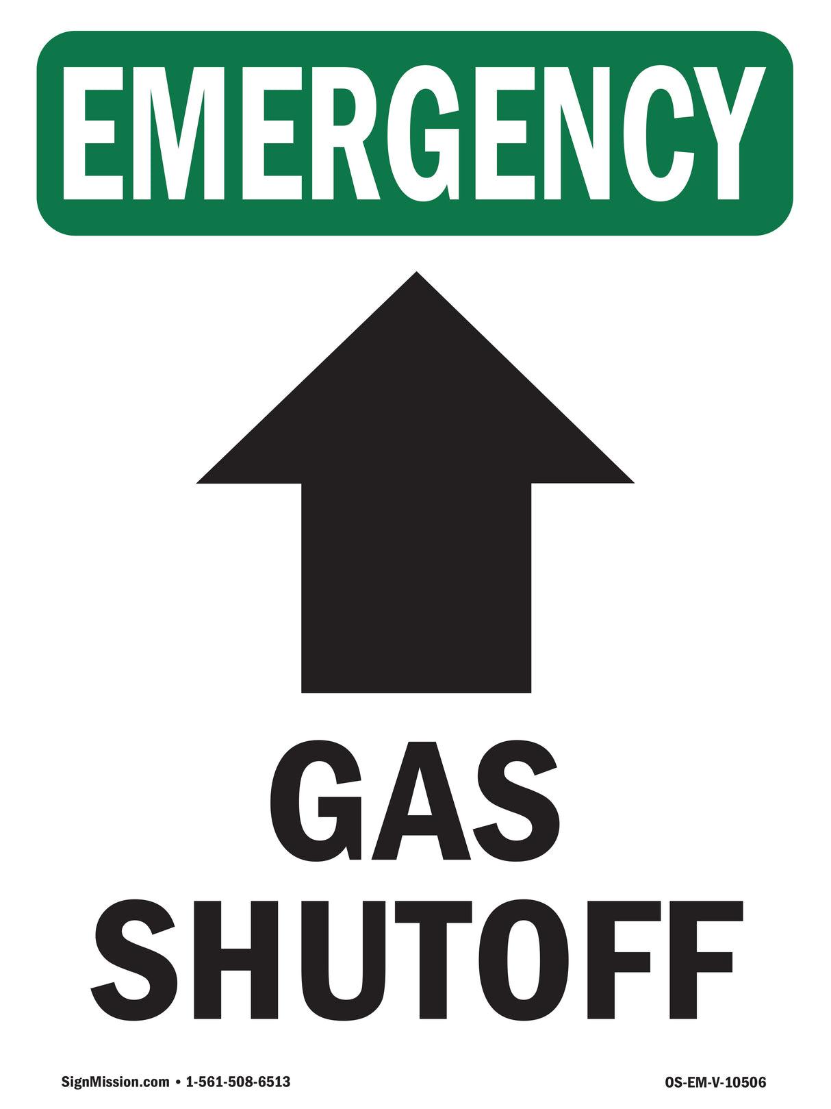 Gas Shutoff [Up Arrow] With Symbol