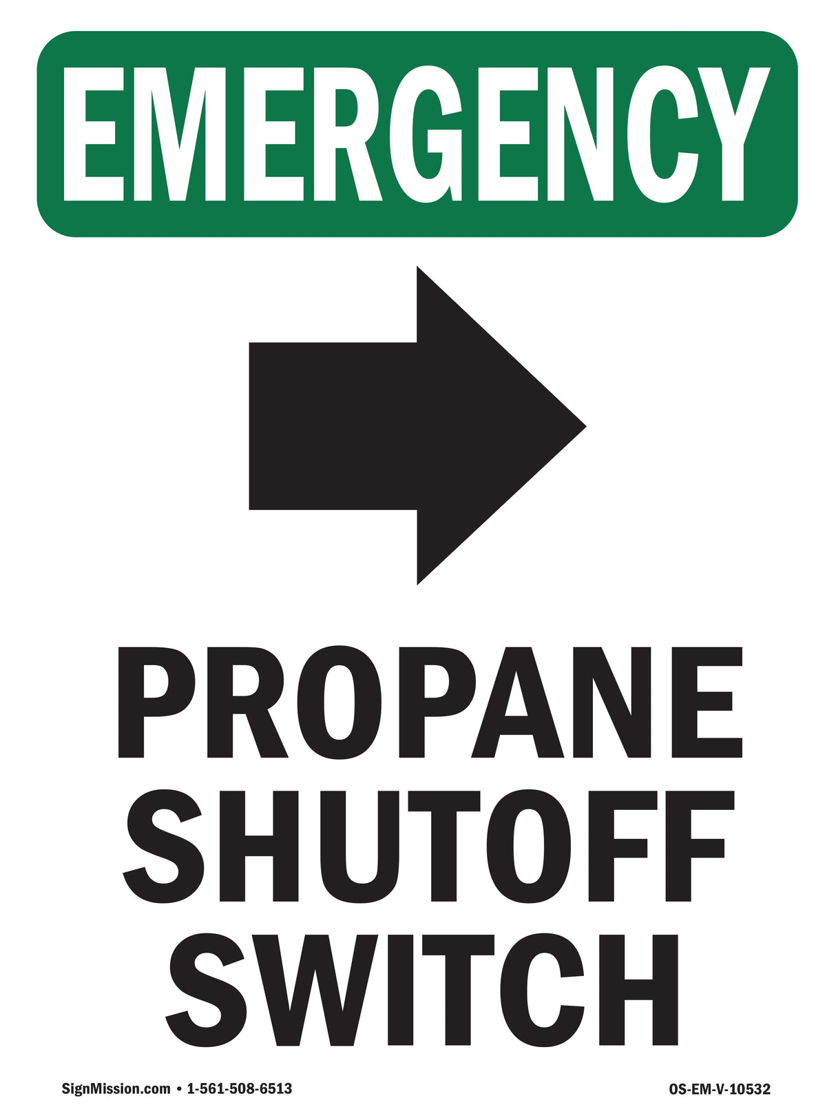 Propane Shutoff Switch [Right Arrow] With Symbol