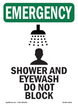 Shower And Eyewash Do Not Block With Symbol