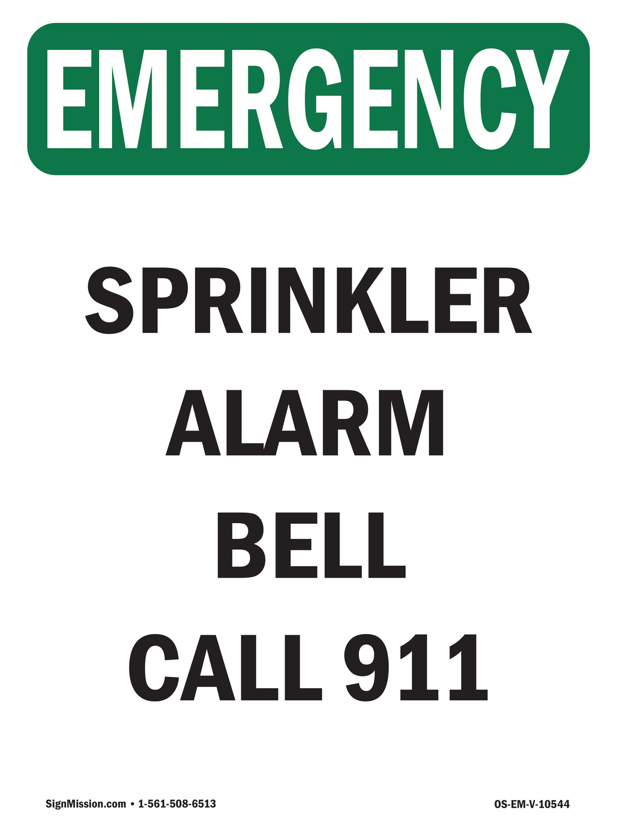 Sprinkler Alarm Bell Call 911