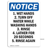 1. Wet Hands 2. Turn Off Water
