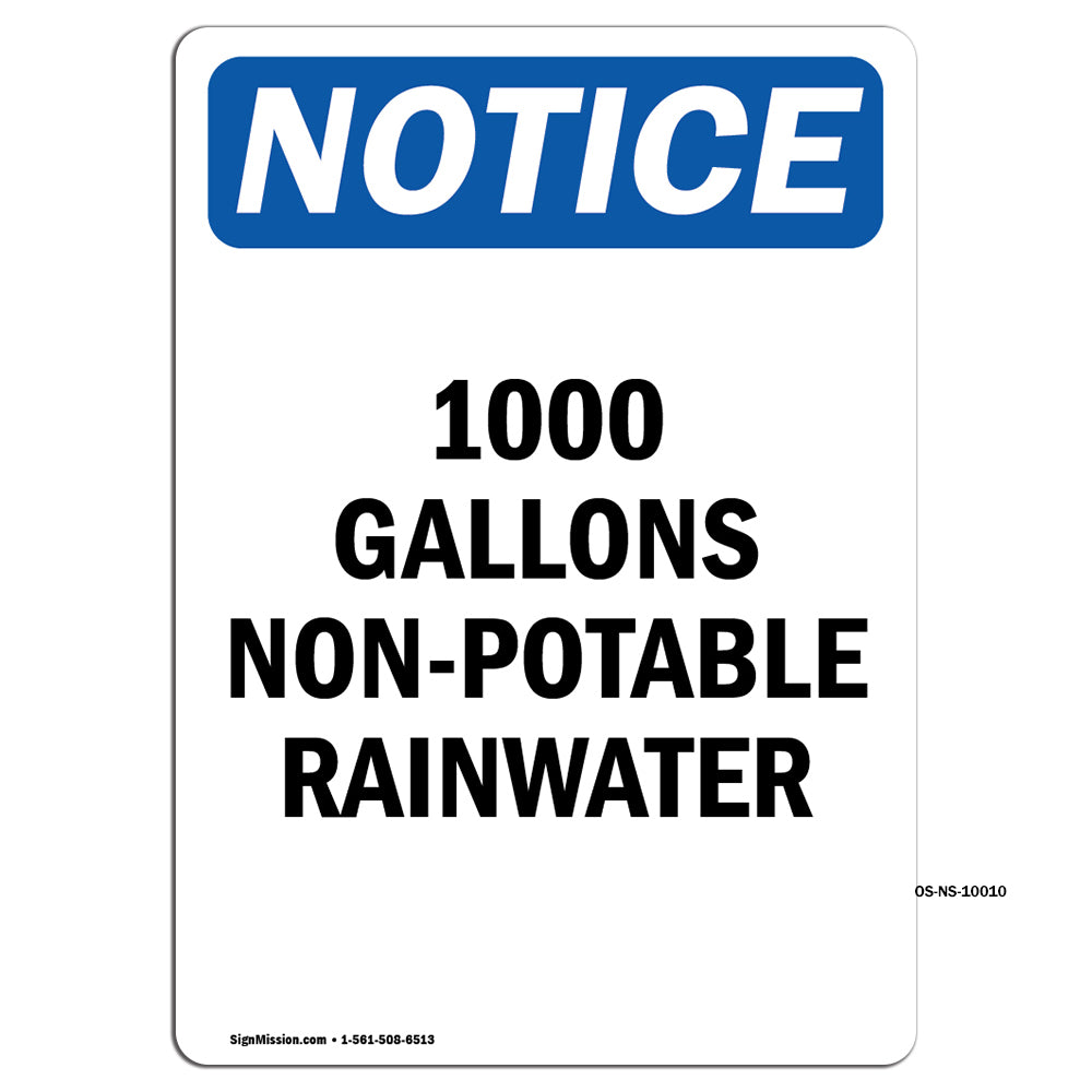 1000 Gallons Non-Potable Rainwater