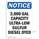 3,000 Gal Capacity Ultra-Low Sulfur Diesel Dyed
