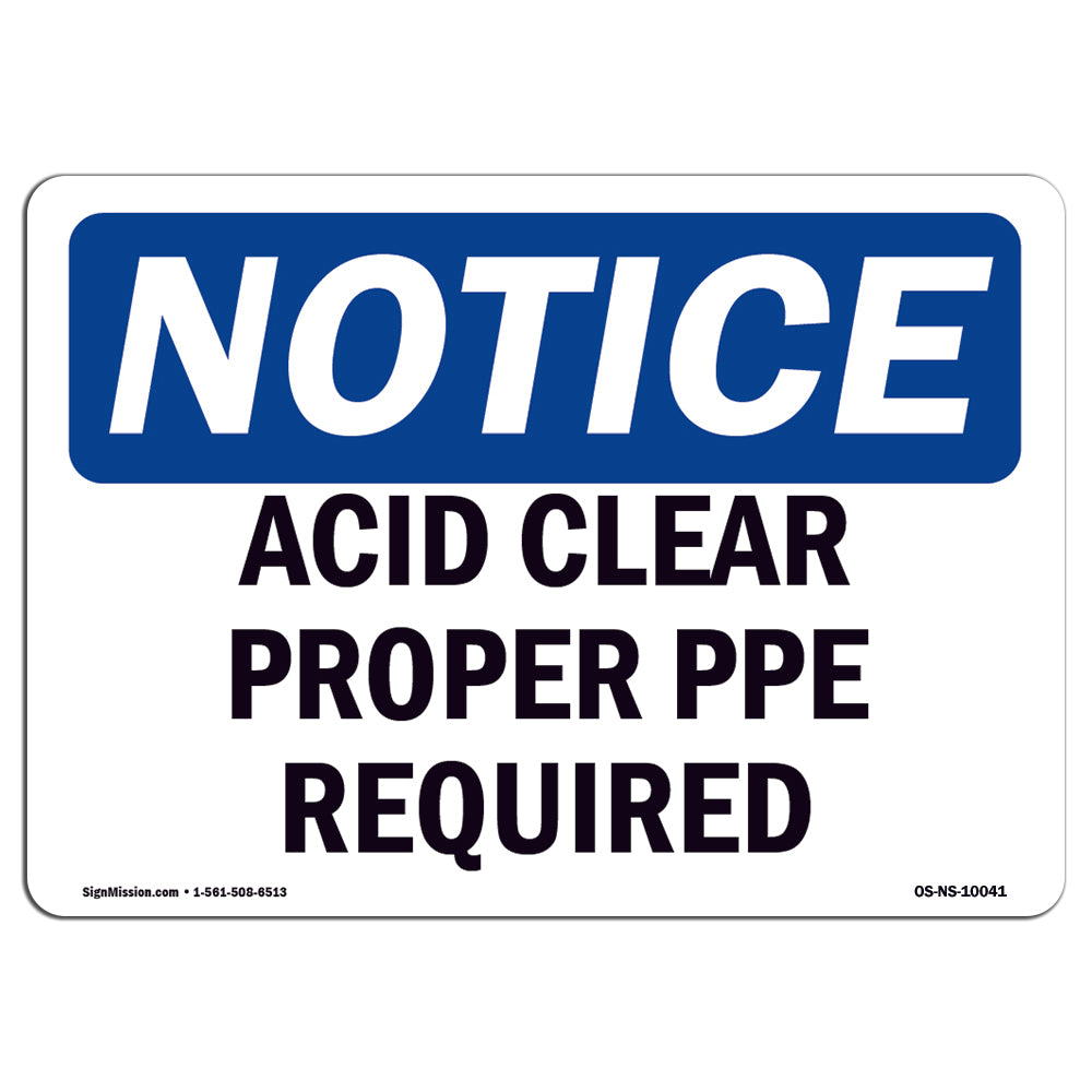 Acid Cleaner Proper PPE Required