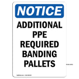 Additional PPE Required Banding Pallets