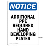 Additional PPE Required Hand Developing Plates