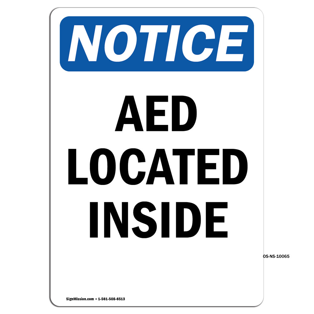 AED Located Inside Sign