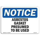 Asbestos Gasket Presumed To Be Used