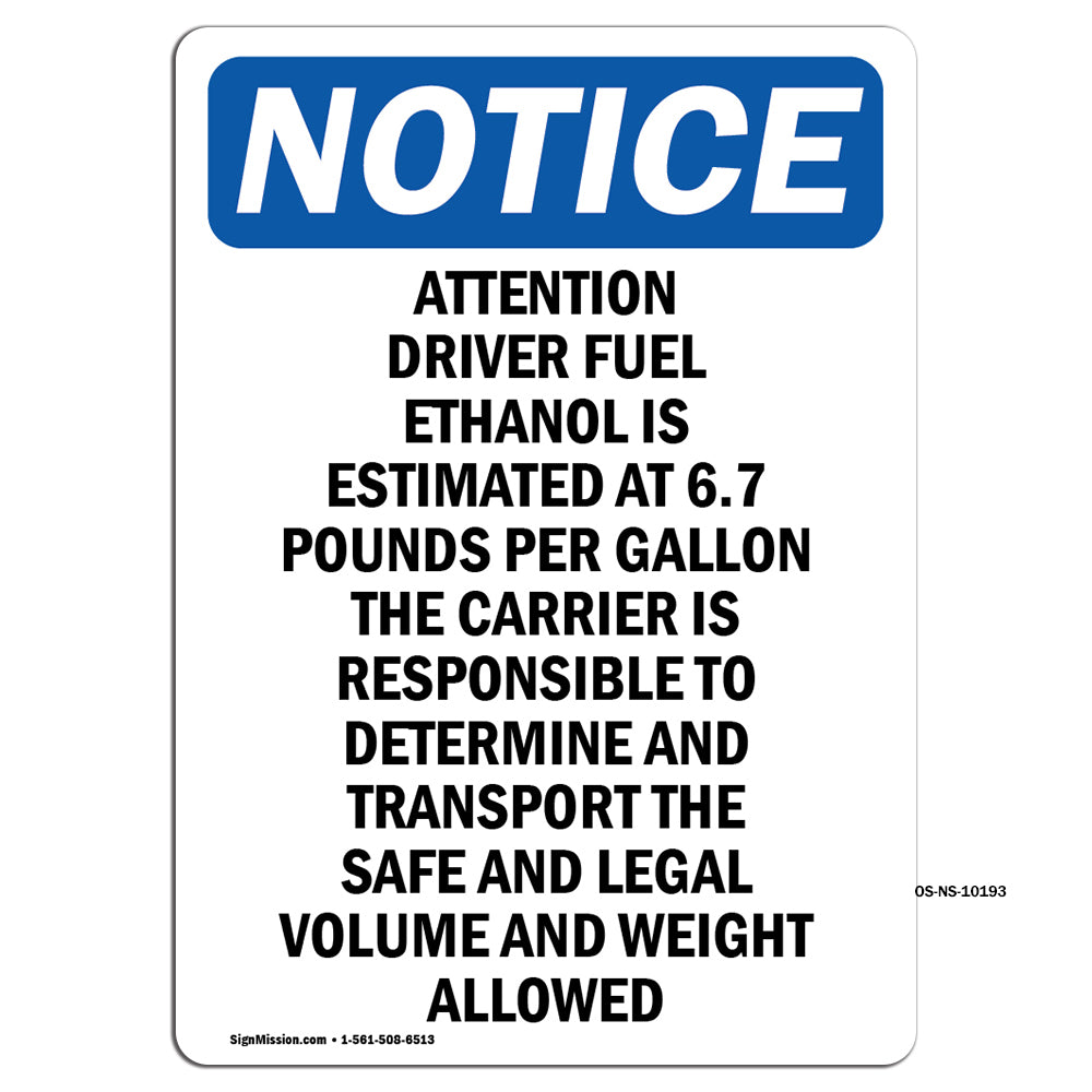 Attention Driver Fuel Ethanol Is Estimated